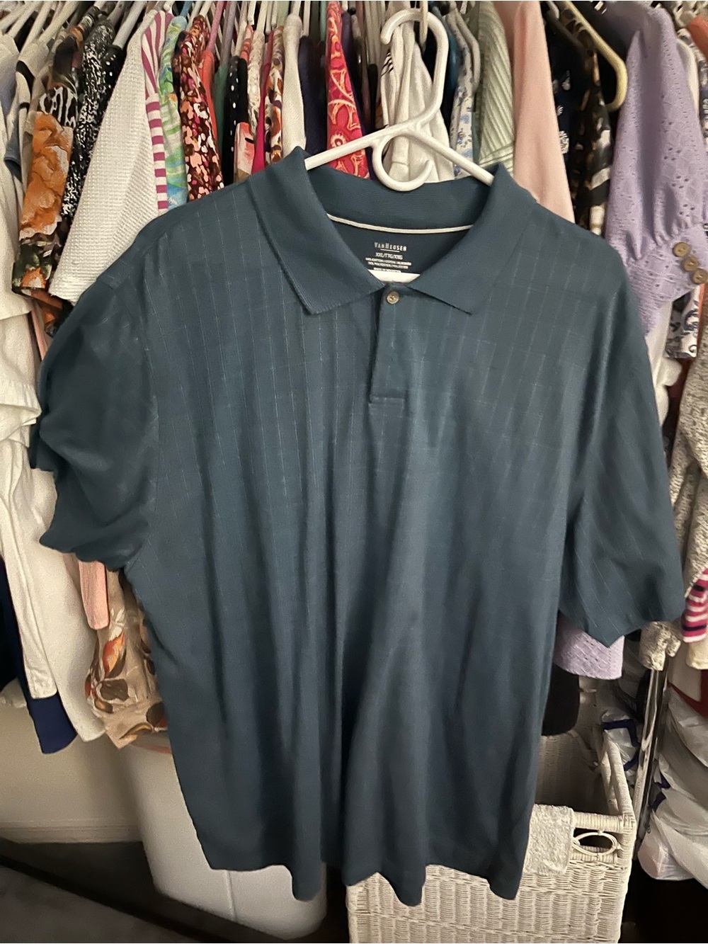 Van Heusen Slate Blue Short-Sleeve Polo